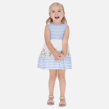 Mayoral Girl SS20 Blue Stripe and Floral dress 3941
