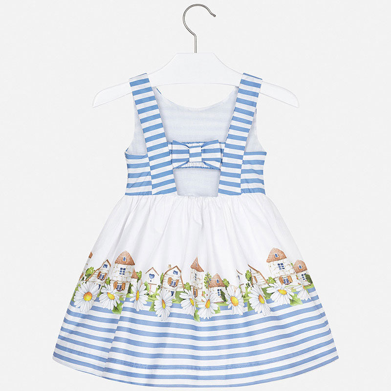 Mayoral Girl SS20 Blue Stripe and Floral dress 3941