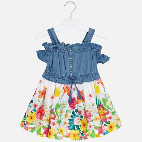 Mayoral Girl SS20 Denim and floral print Dress 3956