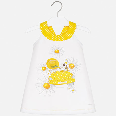 Mayoral Girl SS20 White and Yellow Daisy dress 3960