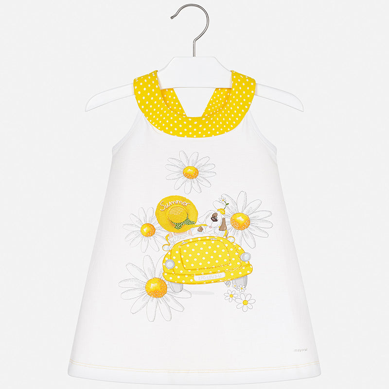 Mayoral Girl SS20 White and Yellow Daisy dress 3960