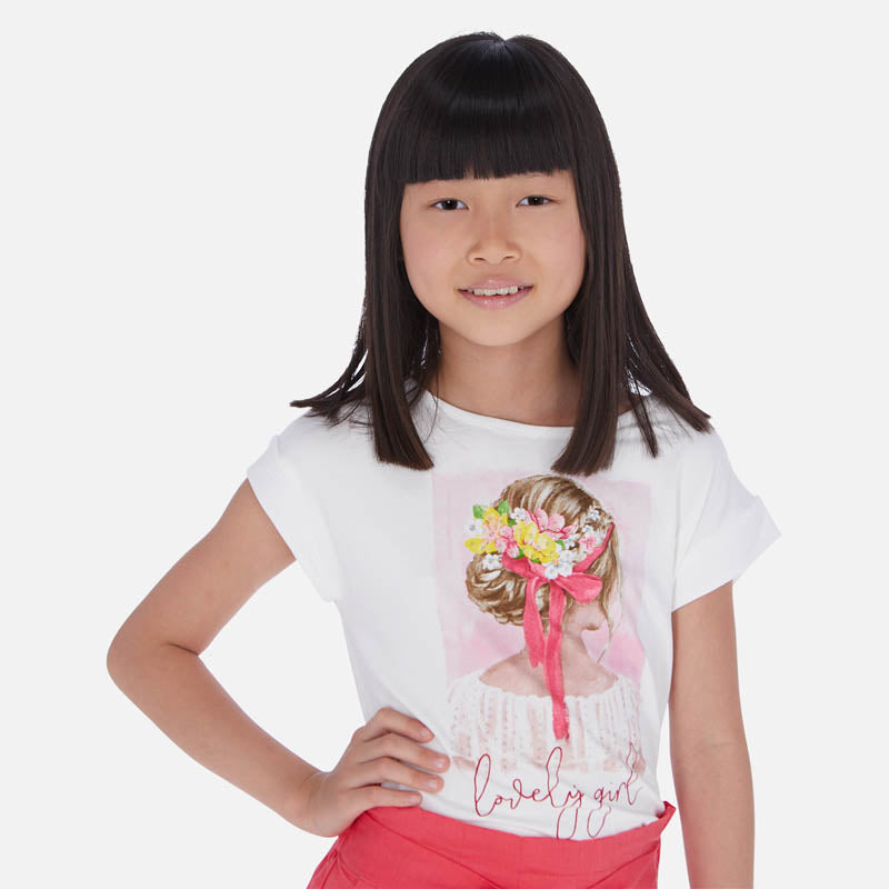 Mayoral Girl SS20 Short sleeved t-shirt with print design 6002