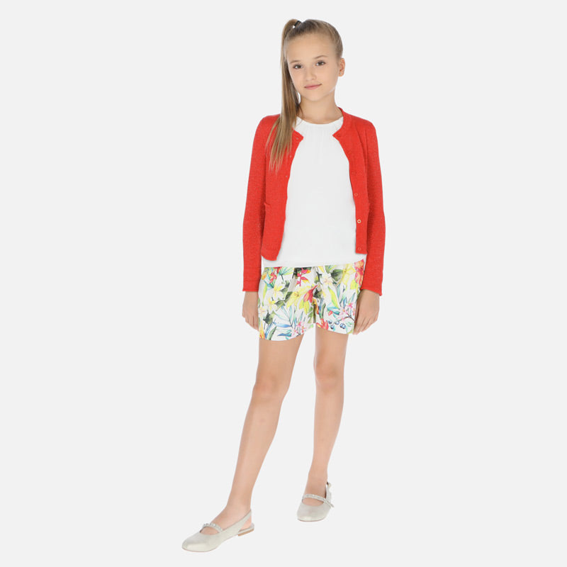 Mayoral Girl SS20 Floral Patterned satin shorts 6254