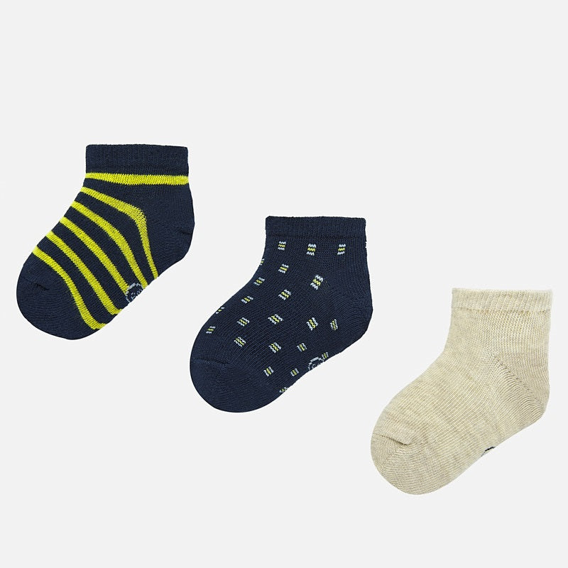 Mayoral Baby Boy SS20 socks 3 pairs different designs Navy 10734