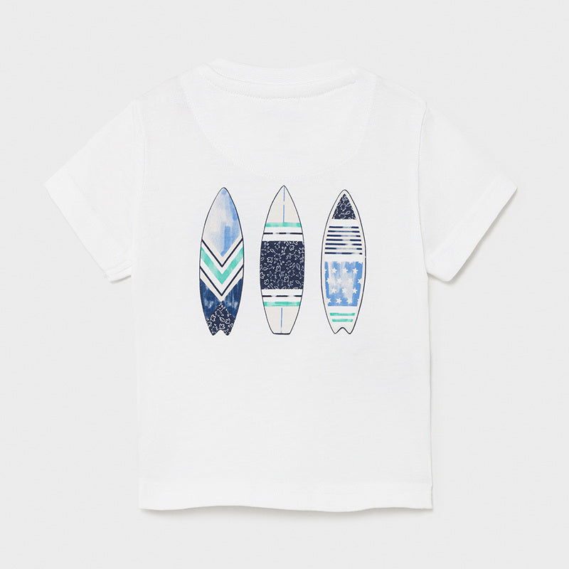 Mayoral Baby Boy SS21 White Surf board T-shirt 1012