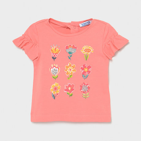 Mayoral Baby Girl SS21 Coral Flower T-shirt 1082