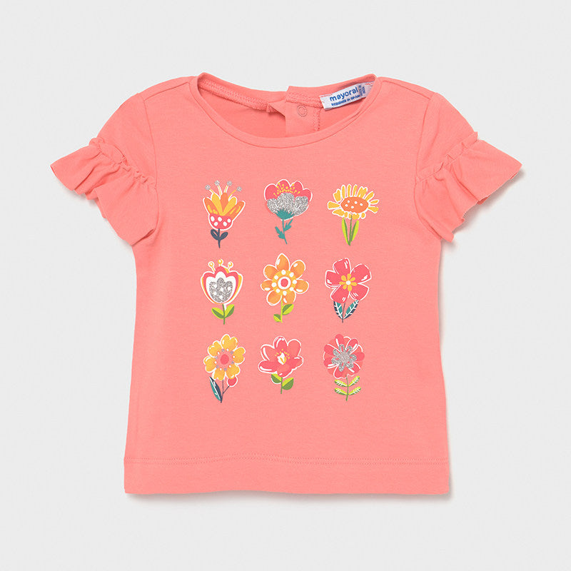 Mayoral Baby Girl SS21 Coral Flower T-shirt 1082