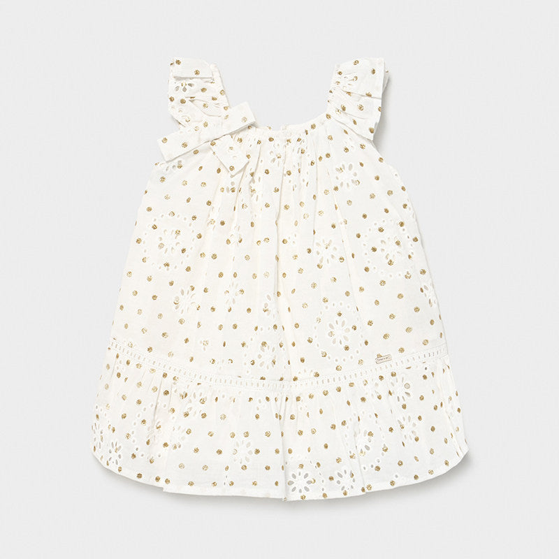 Mayoral Baby Girl SS21 Perforated polka dot dress 1979