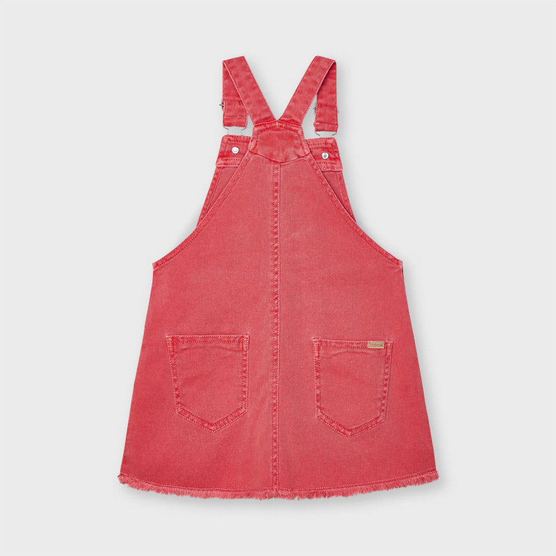 Mayoral Girl SS21 Coral Dungaree Dress 3910