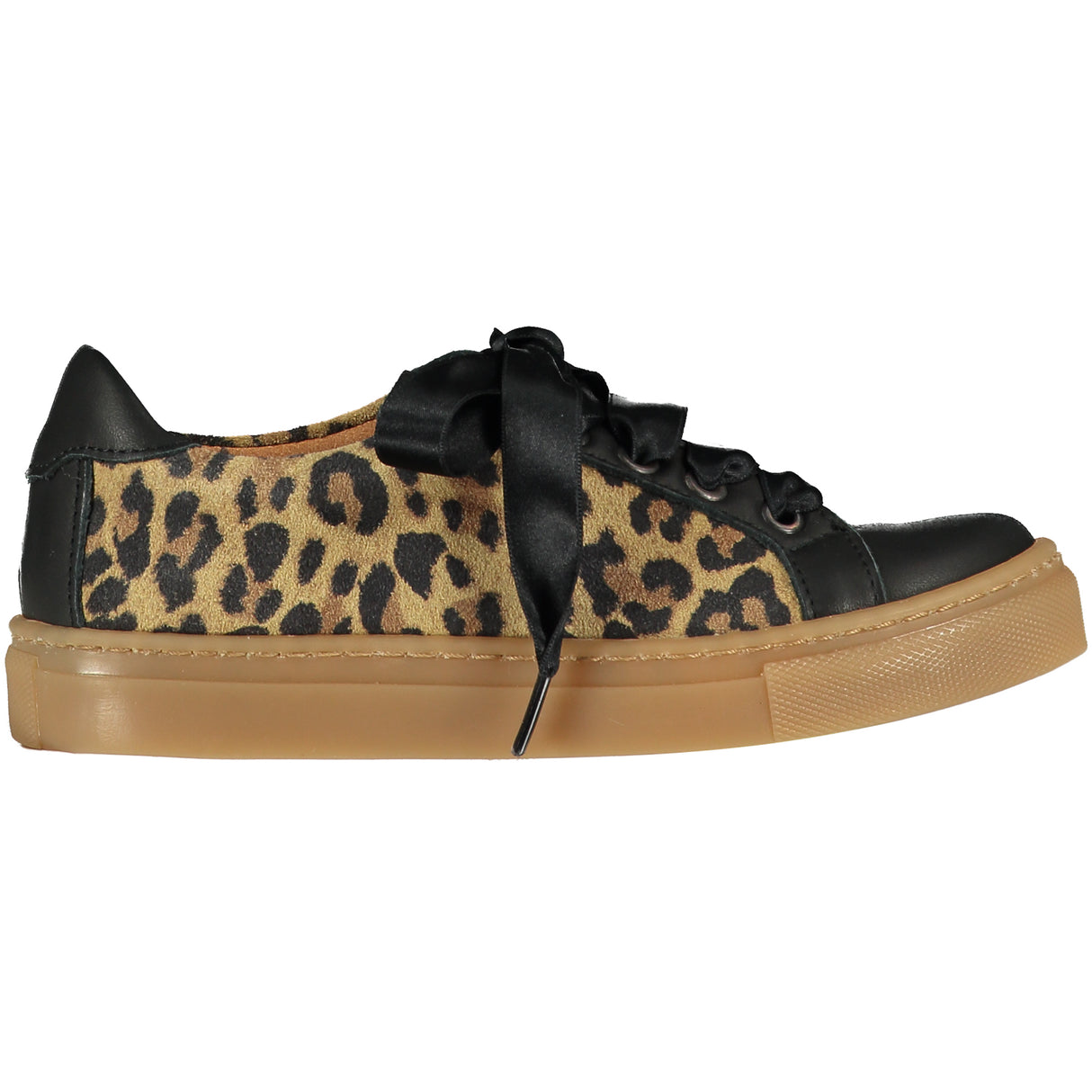 A Dee Ribbon Leather Leopard Print Trainer 5104