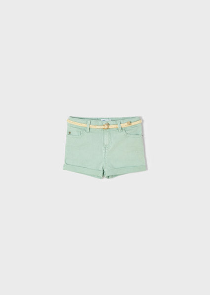 Mayoral Girl SS22 Jade Twill Shorts with Belt 234