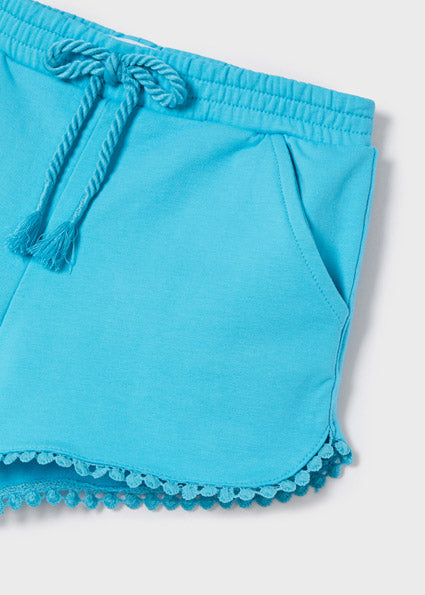 Mayoral Girl SS22 Turquoise Chenille Shorts 607