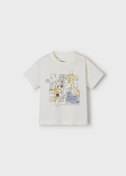 Mayoral Baby Boy SS22 Off White Puzzle T-shirt 1013