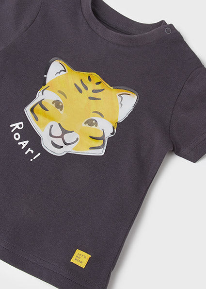 Mayoral Baby Boy SS22 Dark Grey Tiger T-shirt 1014