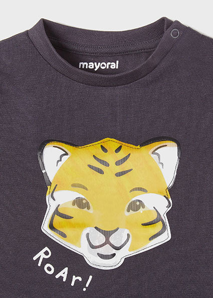 Mayoral Baby Boy SS22 Dark Grey Tiger T-shirt 1014