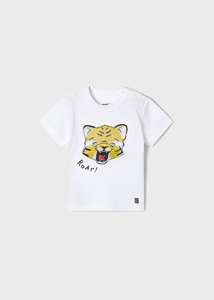 Mayoral Baby Boy SS22 White Tiger T-shirt 1014