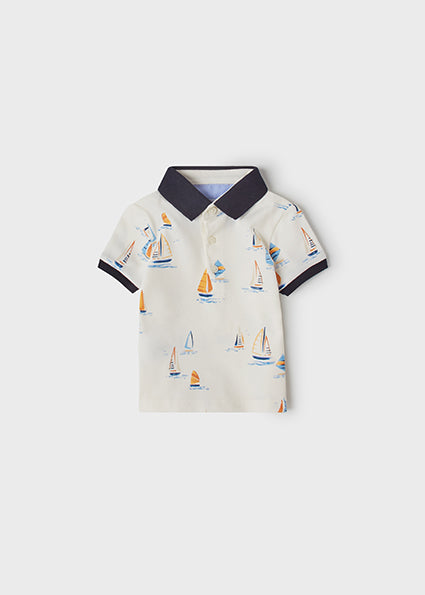Mayoral Baby Boy SS22 Off White Polo Top 1106