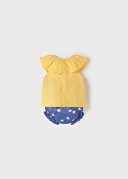 Mayoral Baby Girl SS22 Yellow Short Set 1202