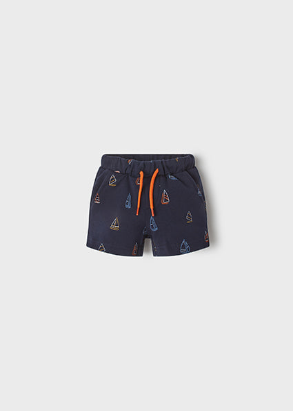 Mayoral Baby Boy SS22 Navy Fleece Patterned Shorts 1225