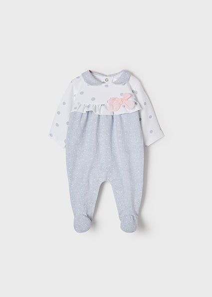 Mayoral Baby Girl SS22 Grey Polka Dot All in One 1602