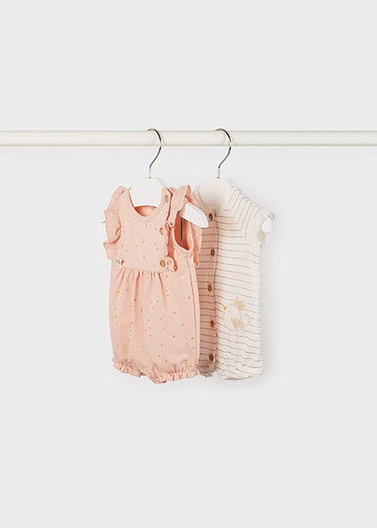 Mayoral Baby Girl SS22 2 Pk Nude Romper set 1609