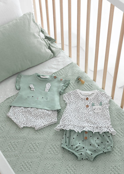 Mayoral Baby Girl SS22 4pc Mint Polka Dot sets 1624