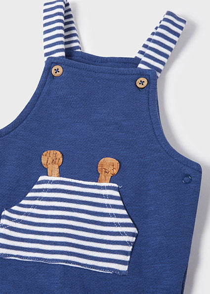 Mayoral Baby Boy SS22 Blue Striped Dungaree Set 1648