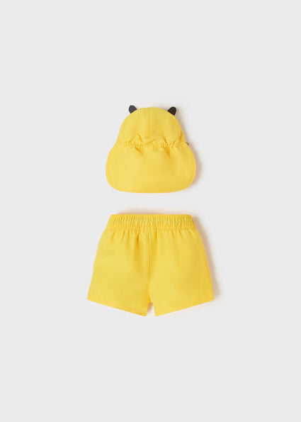 Mayoral Baby Boy SS22 Yellow Swim Shorts & Hat Set 1661