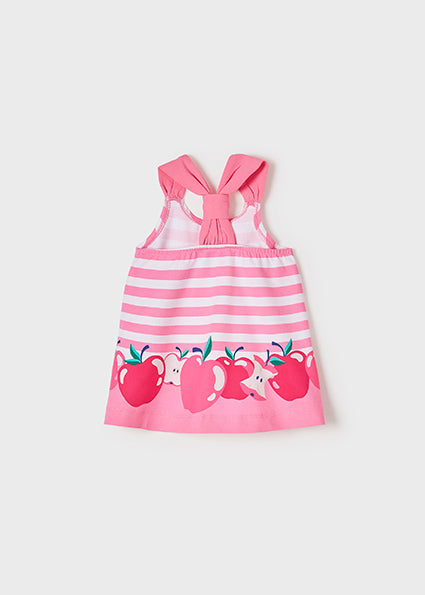 Mayoral Baby Girl SS22 Pink Stripe Cherry Dress 1940