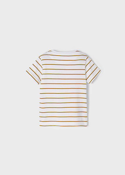 Mayoral Boy SS22 Orange Striped T-shirt 3004