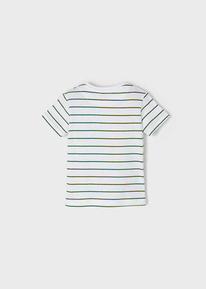 Mayoral Boy SS22 Green Striped T-shirt 3004