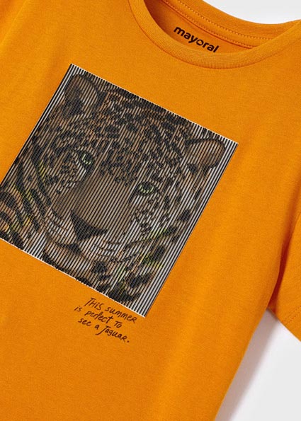 Mayoral Boy SS22 Orange Leopard T-shirt 3005