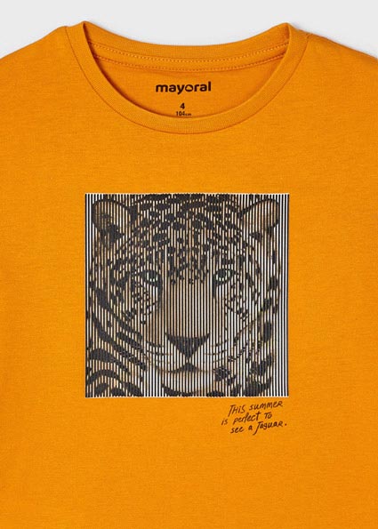 Mayoral Boy SS22 Orange Leopard T-shirt 3005