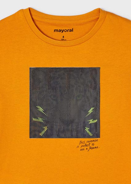 Mayoral Boy SS22 Orange Leopard T-shirt 3005