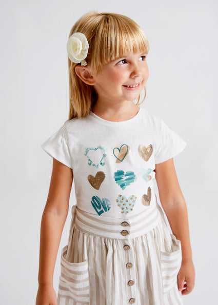 Mayoral Girl SS22 Heart T-Shirt 3031