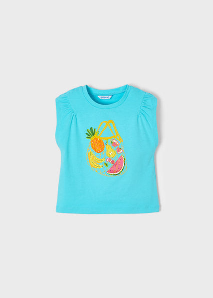 Mayoral Girl SS22 Turquoise Fruit Top 3053