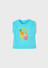 Mayoral Girl SS22 Turquoise Fruit Top 3053