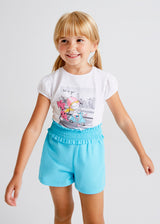 Mayoral Girl SS22 Turquoise 2 PK Shorts 3280