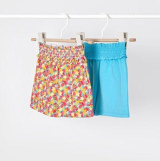 Mayoral Girl SS22 Turquoise 2 PK Shorts 3280