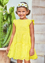 Mayoral Girl SS22 Lemon Embroidered Dress 3923