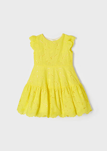 Mayoral Girl SS22 Lemon Embroidered Dress 3923