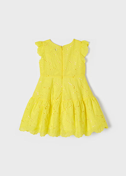 Mayoral Girl SS22 Lemon Embroidered Dress 3923