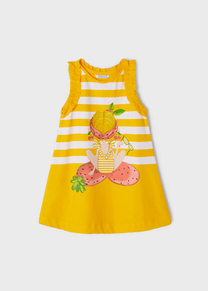 Mayoral Girl SS22 Banana Striped Dress 3948
