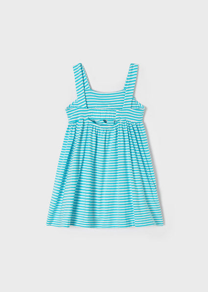Mayoral Girl SS22 Turquoise Striped Dress 3949
