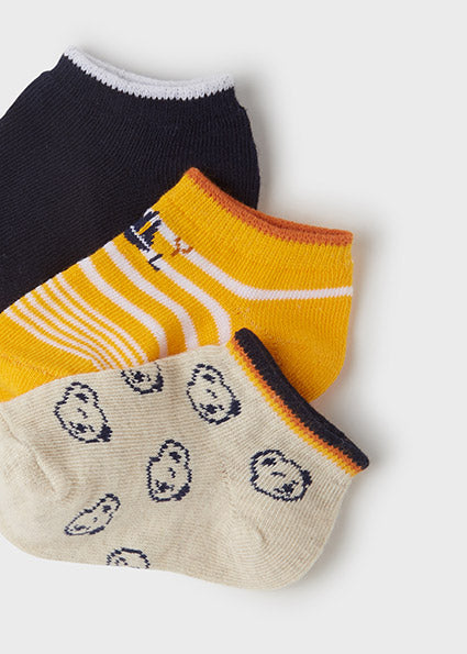 Mayoral Baby Boy SS23 set of 3 Tangerine socks 10173