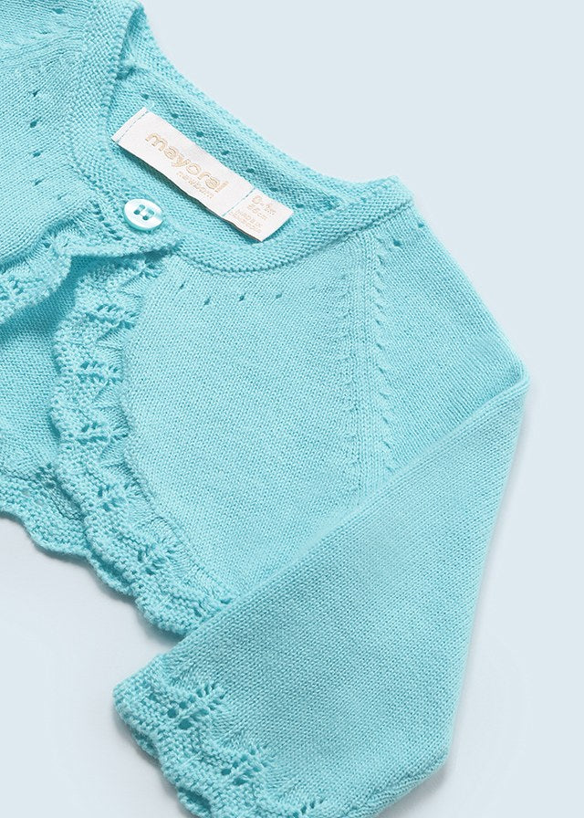 Mayoral Baby Girl Aqua Knitted Cardigan 318