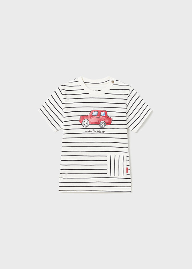 Mayoral Baby Boy SS23 Striped Car T-Shirt 1024
