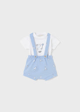 Mayoral Baby Boy Blue Giraffe Dungaree Set 1254