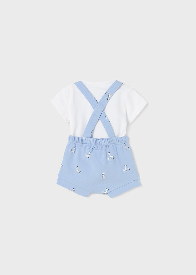 Mayoral Baby Boy Blue Giraffe Dungaree Set 1254