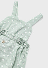 Mayoral Baby Girl Floral Dungaree & Hat Set 1607